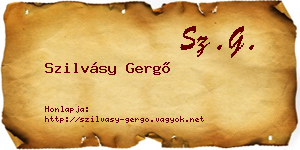 Szilvásy Gergő névjegykártya